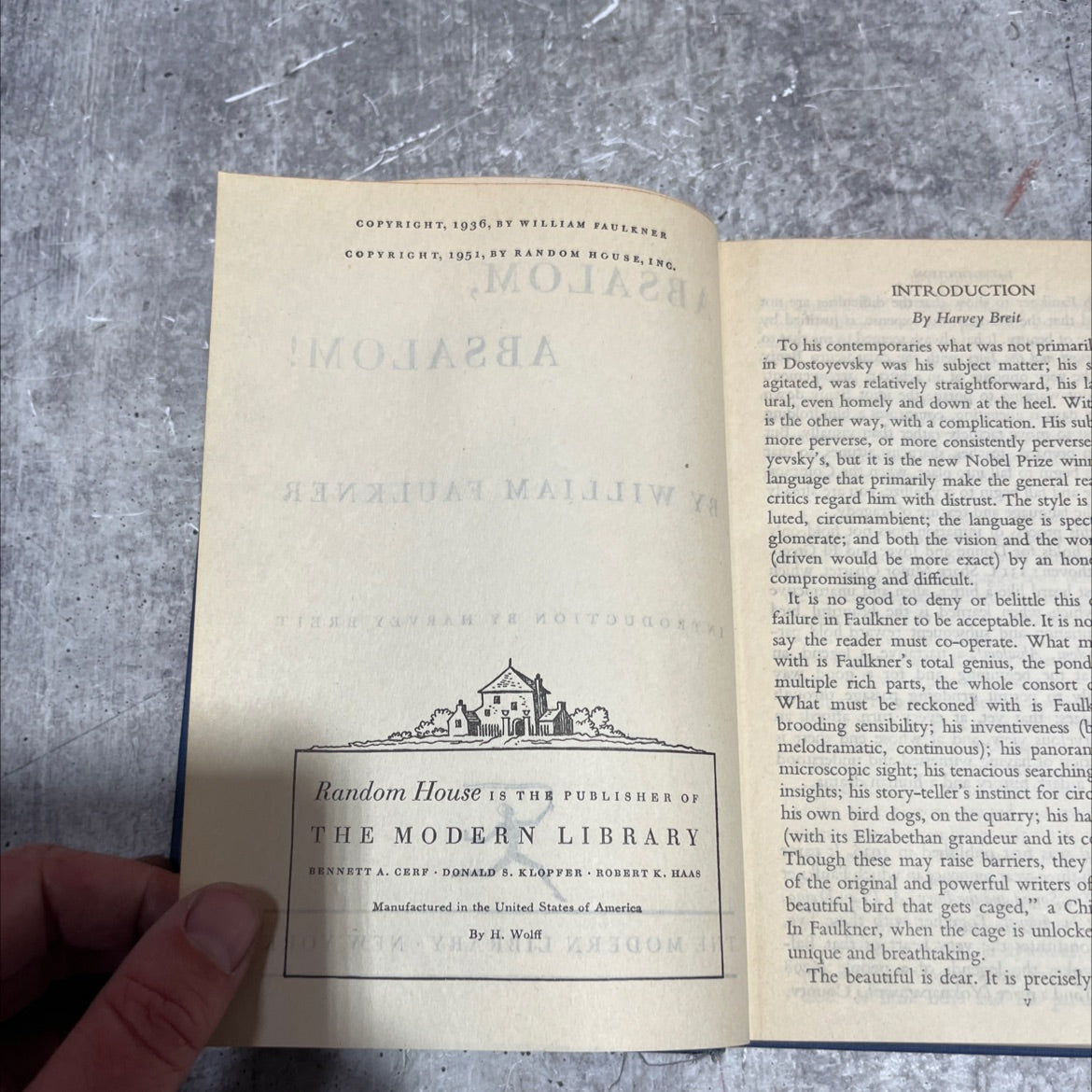 absalom, absalom! book, by william faulkner, 1951 Hardcover image 3