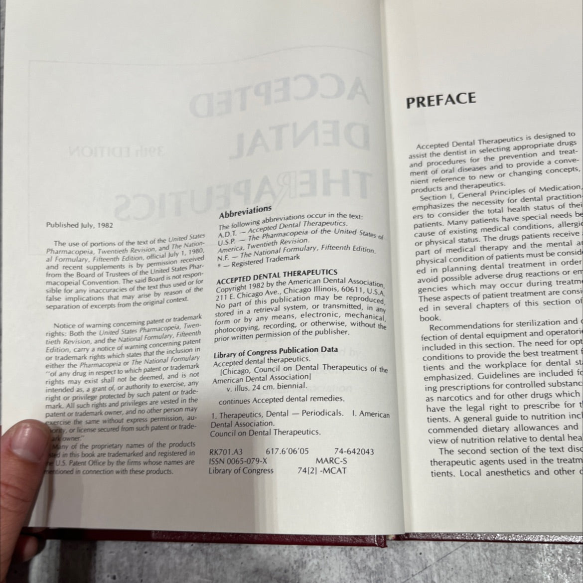 accepted dental therapeutics book, by American Dental Association, 1982 Hardcover image 3