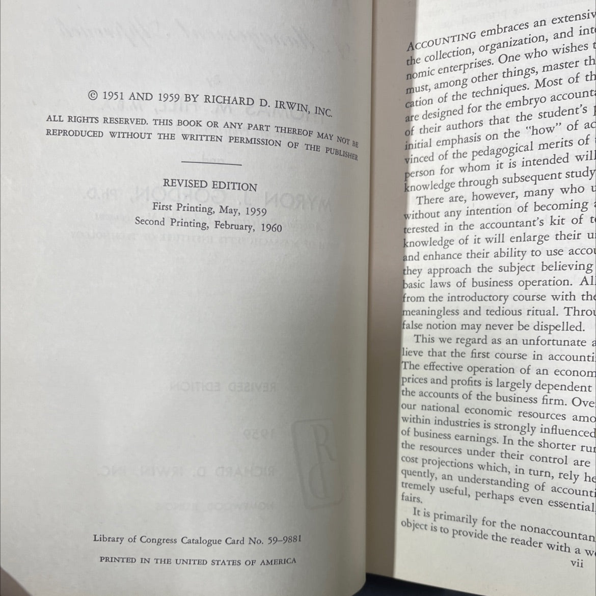 accounting a management approach book, by thomas m. hill, myron j. gordon, 1959 Hardcover image 3