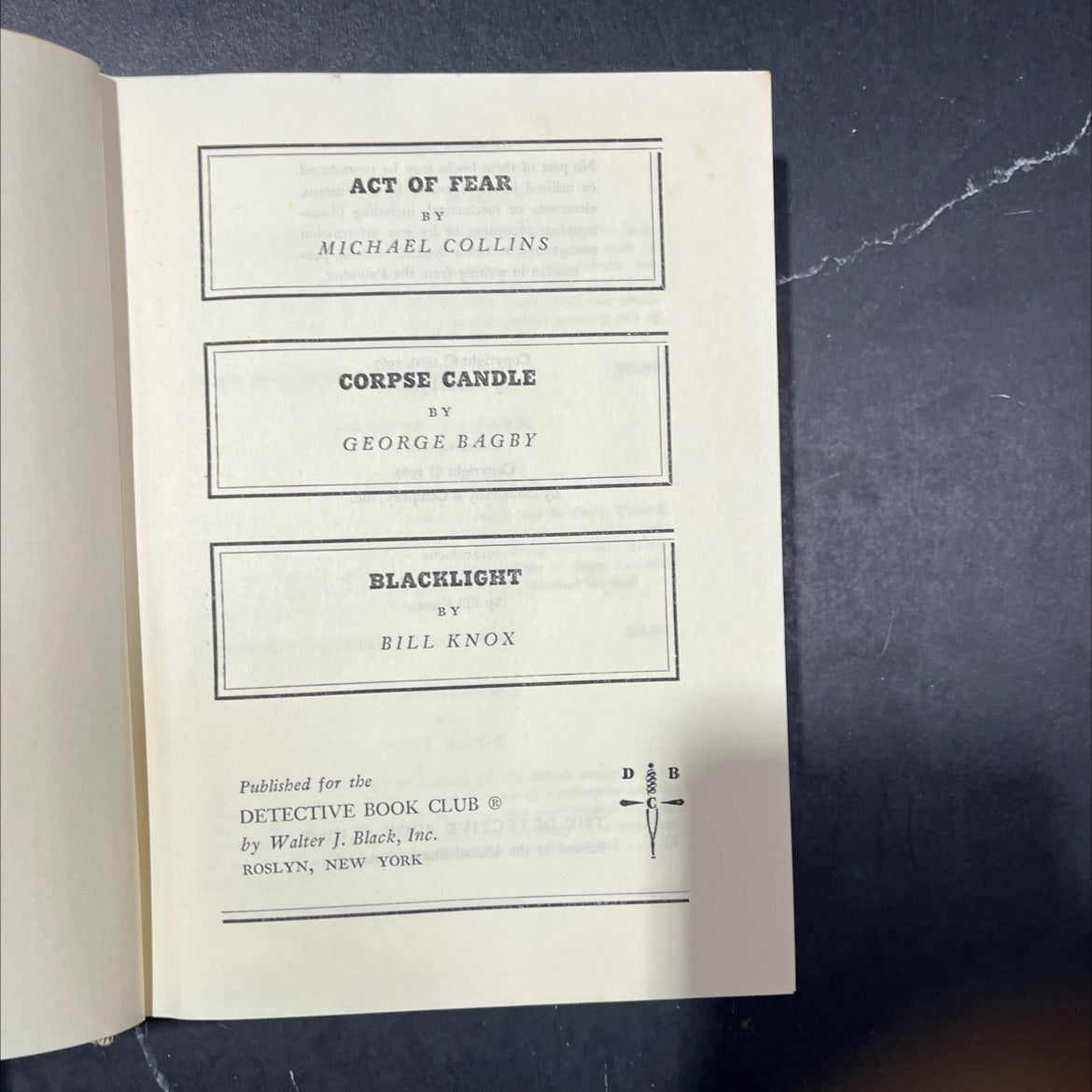 act of fear book, by michael collins, 1970 Hardcover image 2