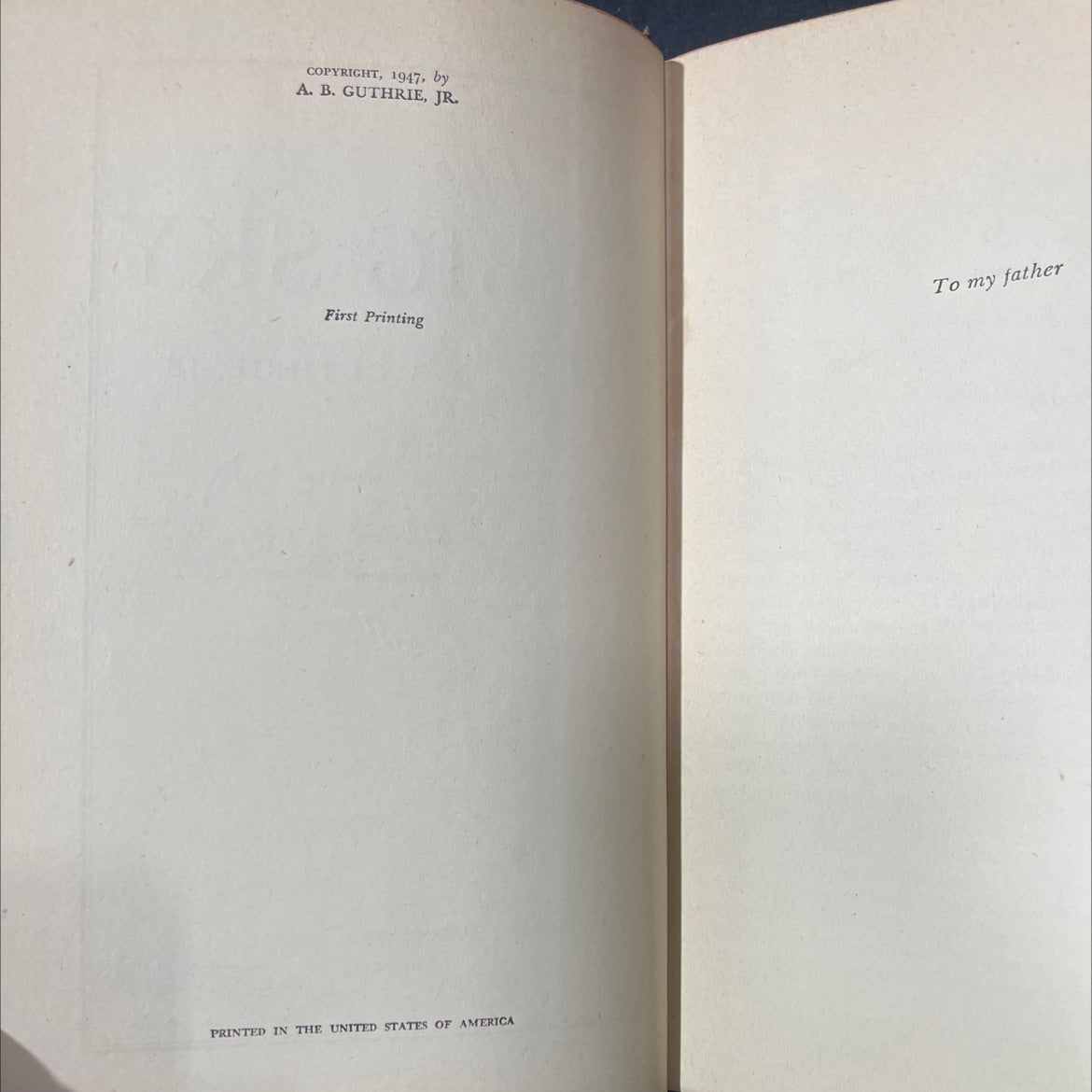 ad post great alt lake book, by a. b. guthrie, jr., 1947 Hardcover image 3