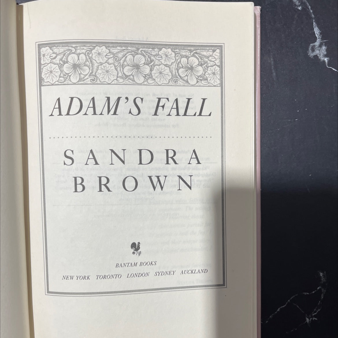 adam's fall book, by sandra brown, 1988 Hardcover image 2