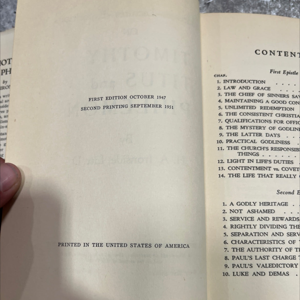 addresses--lectures -- expositions on timothy titus and philemon book, by h. a. ironside, 1951 Hardcover image 3