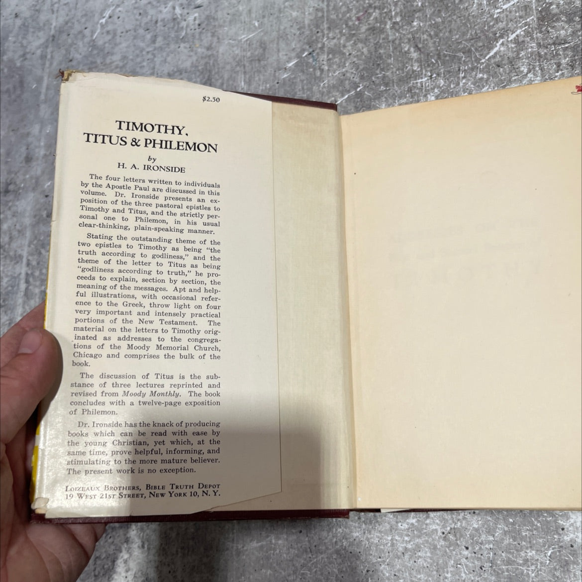 addresses--lectures -- expositions on timothy titus and philemon book, by h. a. ironside, 1951 Hardcover image 4