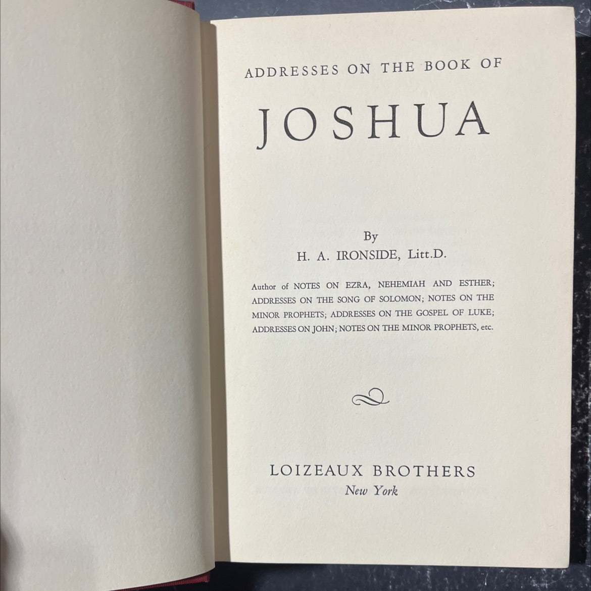 addresses on the book of joshua book, by h. a. ironside, 1950 Hardcover image 2
