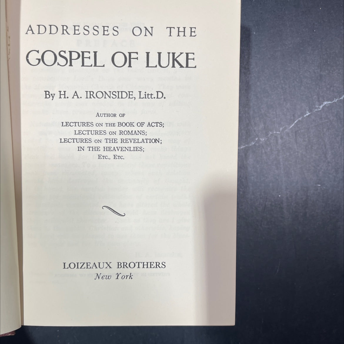 addresses on the gospel of luke book, by h. a. ironside, 1955 Hardcover image 2