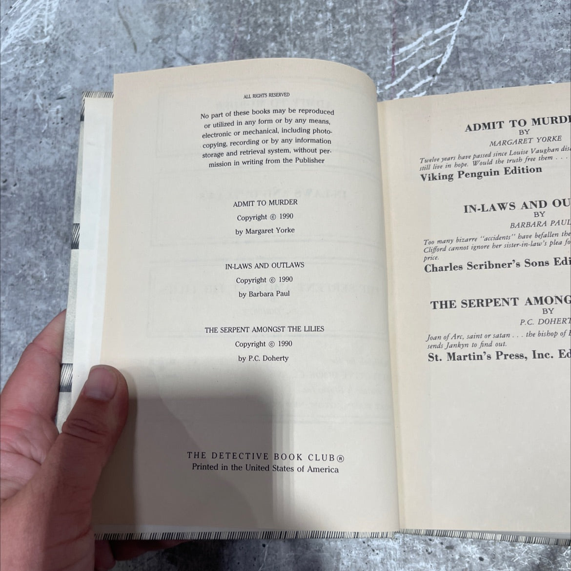 admit to murder book, by Margaret Yorke, 1990 Hardcover image 3