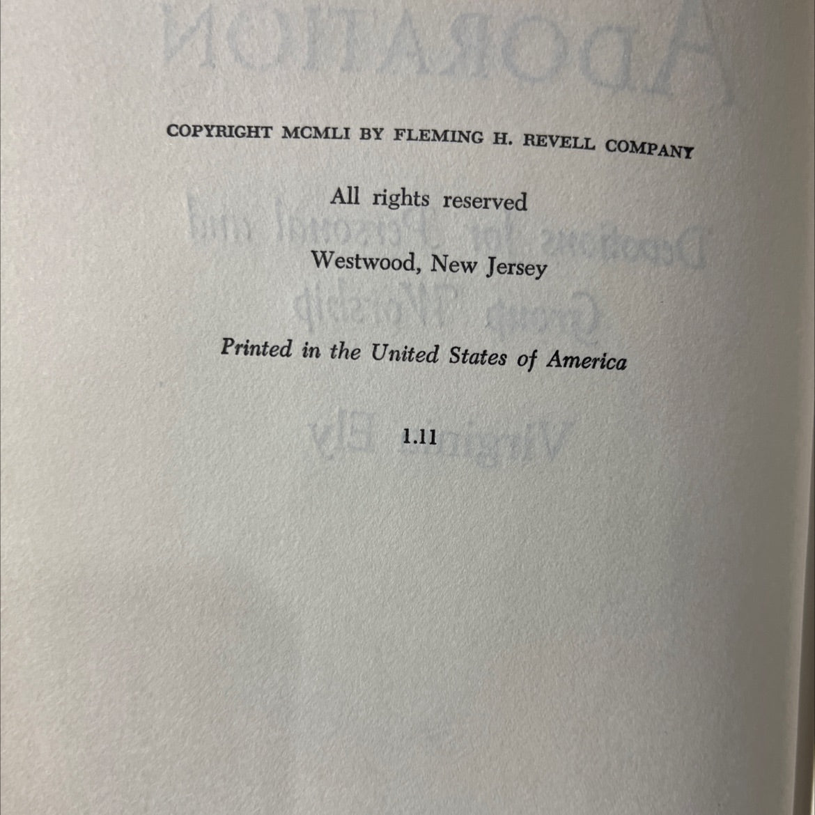 adoration devotions for personal and group worship book, by virginia ely, 1951 Hardcover image 3