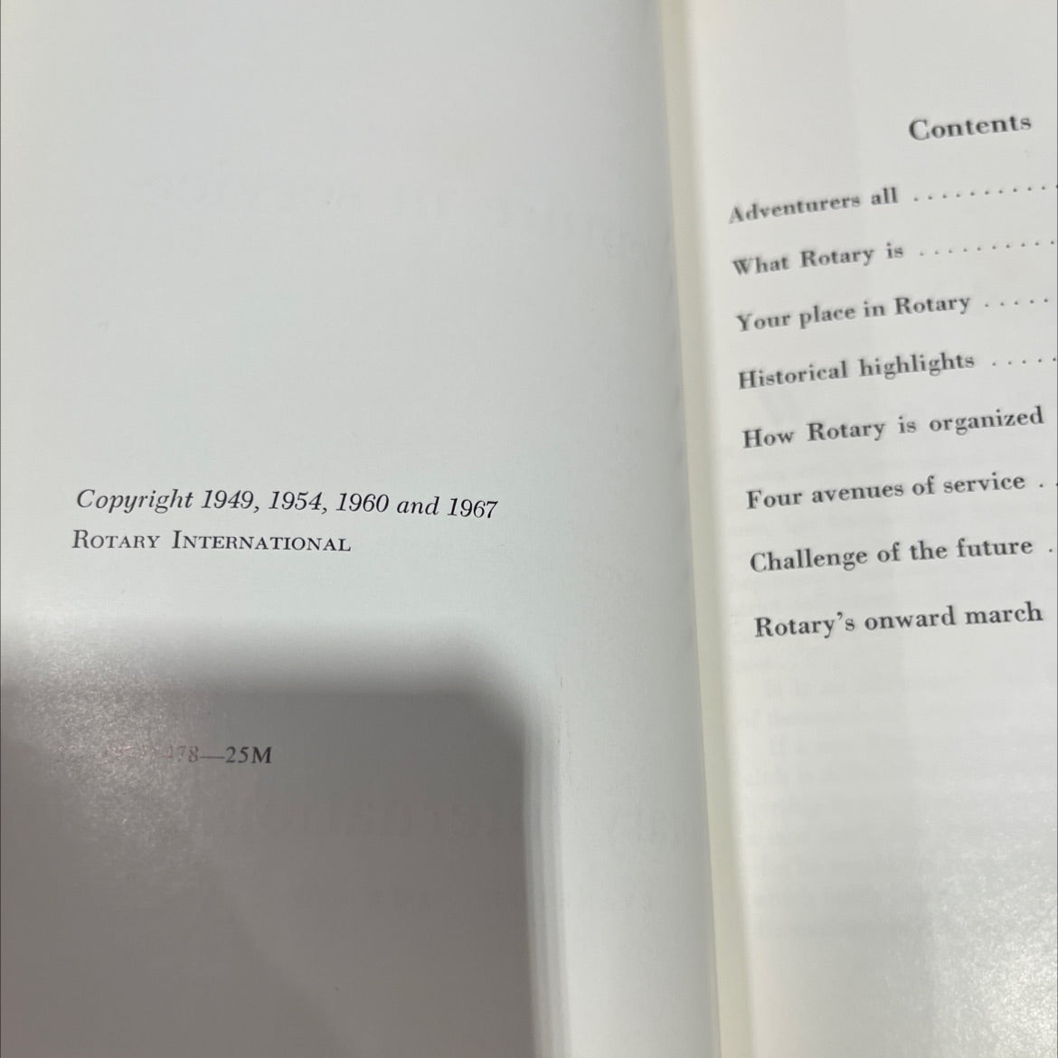 adventure in service rotary international book, by M. R. Weiner, 1967 Hardcover image 3