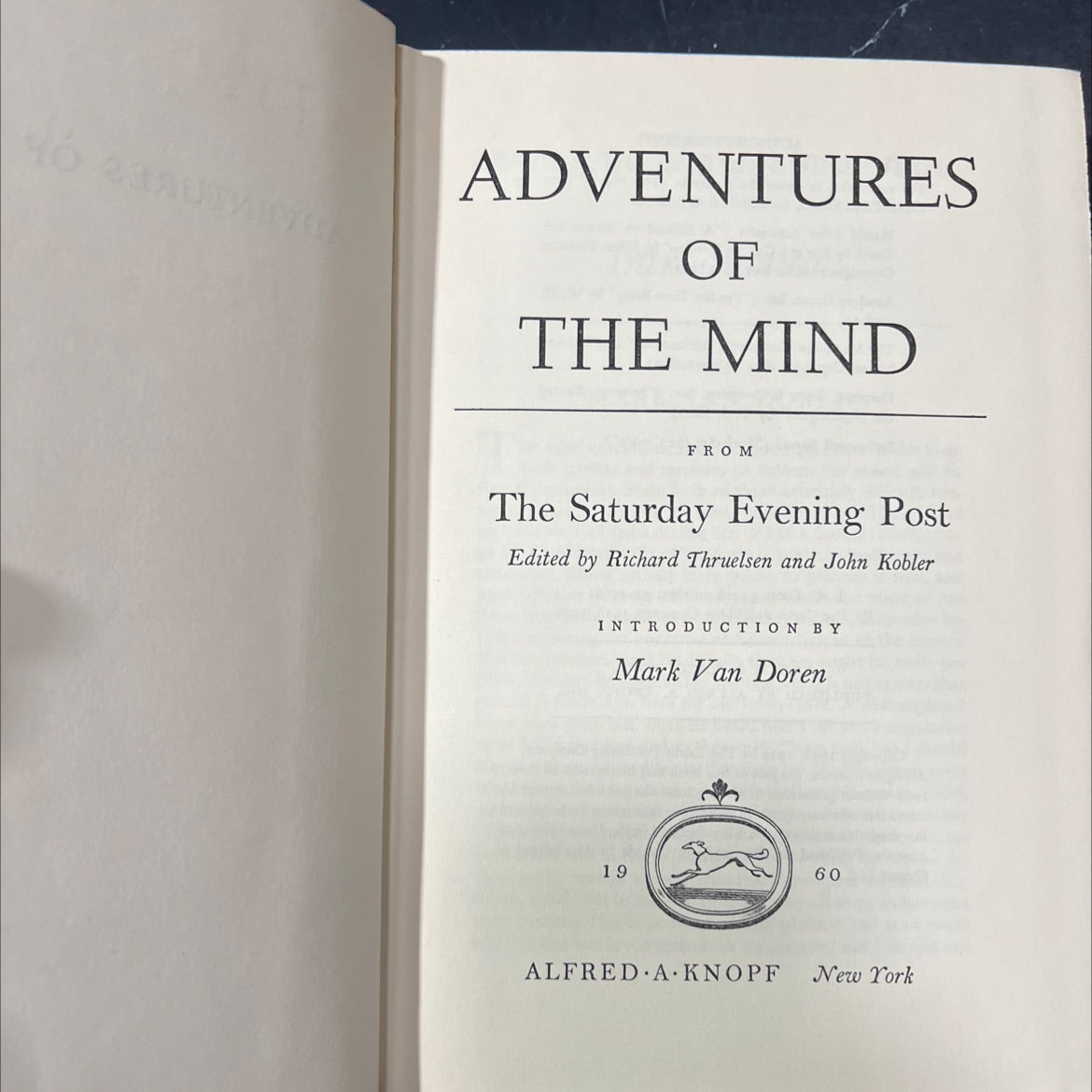 adventures of the mind book, by Richard Thruelsen, John Kobler, 1960 Hardcover image 2