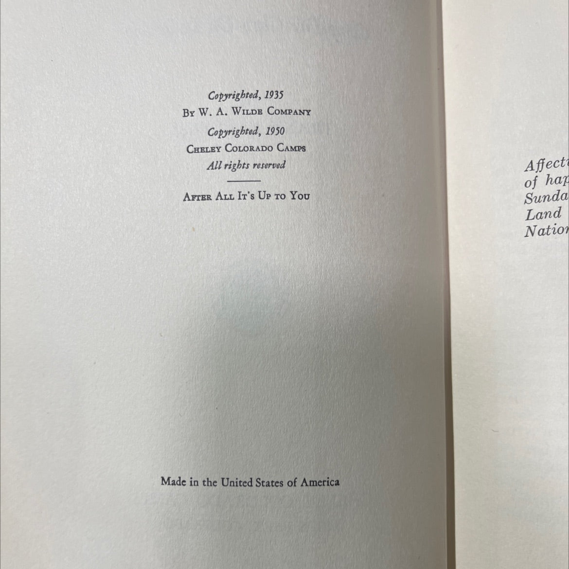 after all it's up to you book, by frank h. cheley, 1950 Hardcover image 3