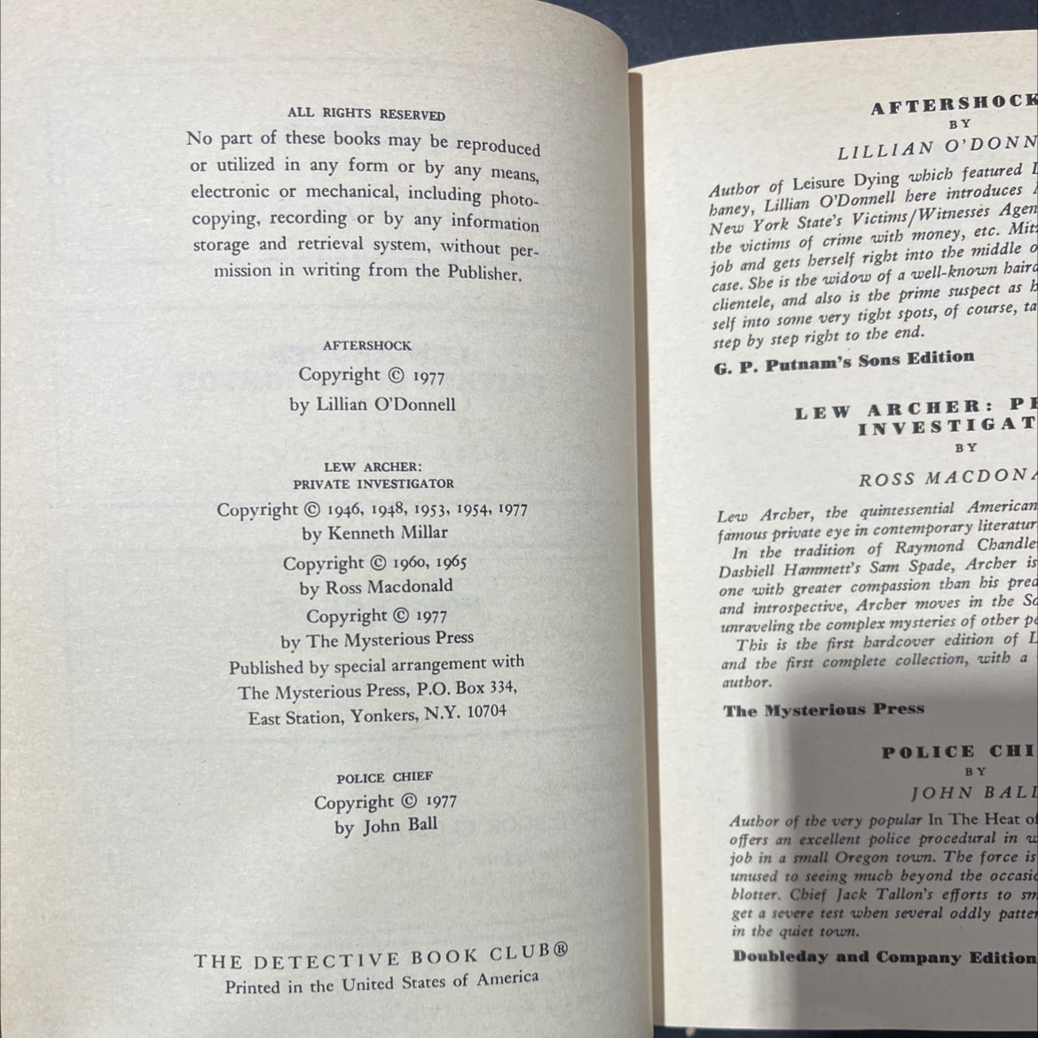 aftershock book, by lillian o'donnell, 1977 Hardcover image 3