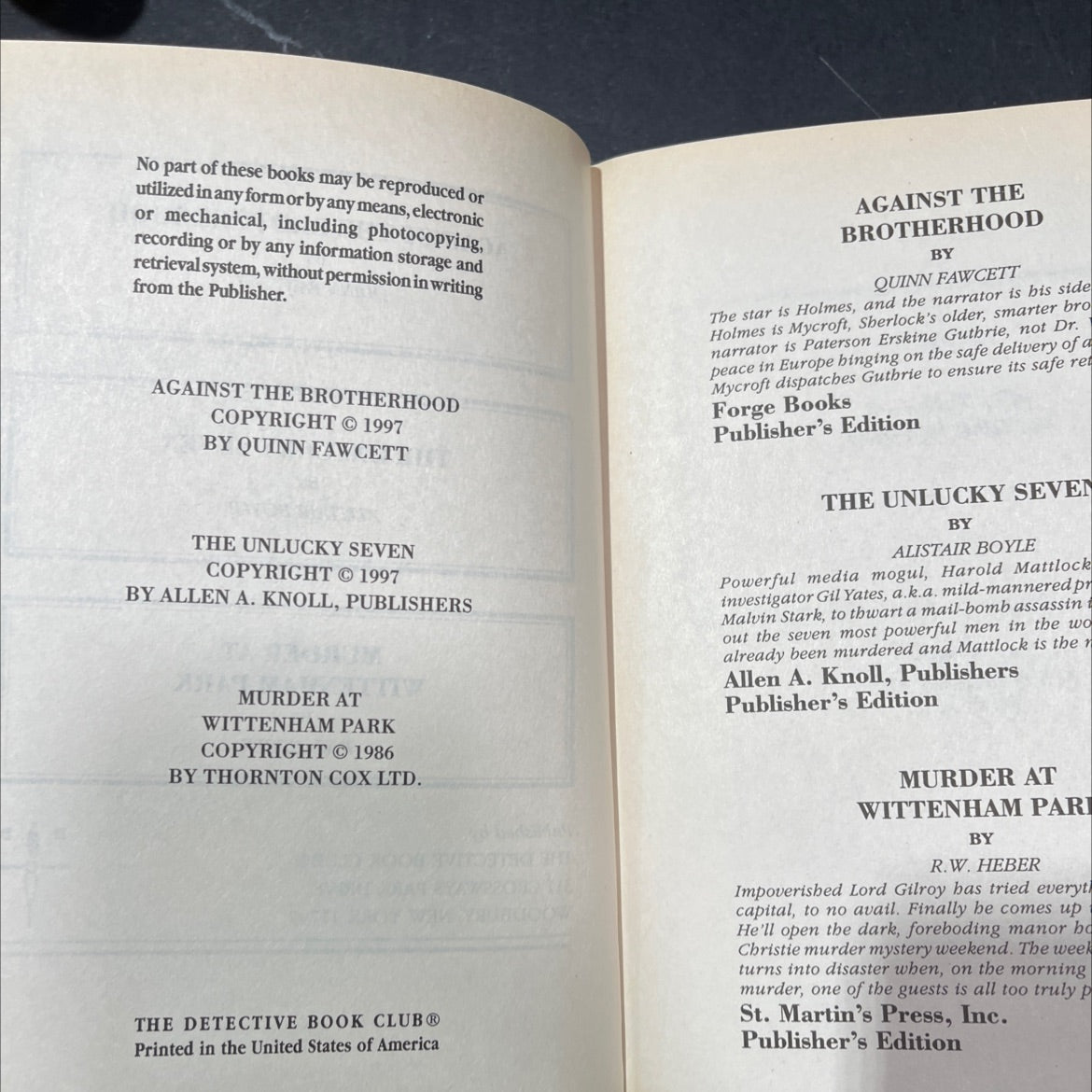 against the brotherhood book, by quinn fawcett, 1997 Hardcover image 3
