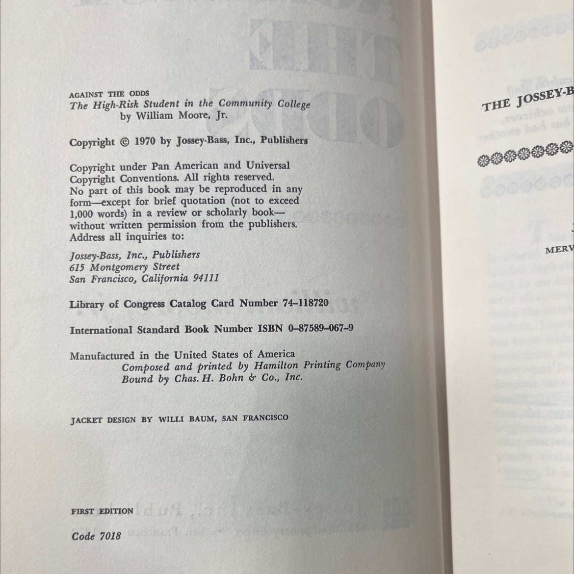 against the odds book, by william moore, jr., 1970 Hardcover image 3