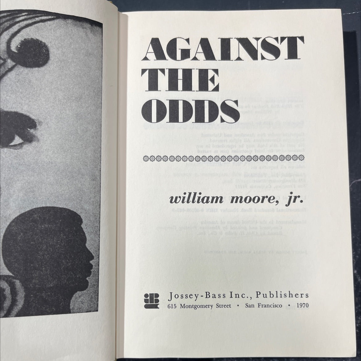 against the odds book, by william moore, jr., 1970 Hardcover image 2