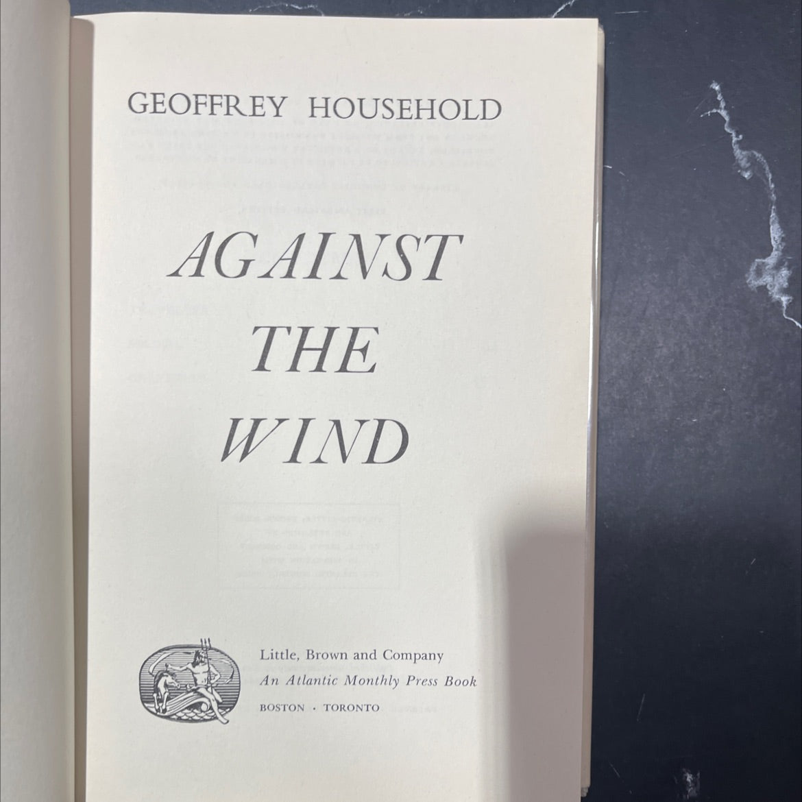 against the wind book, by geoffrey household, 1958 Hardcover image 2