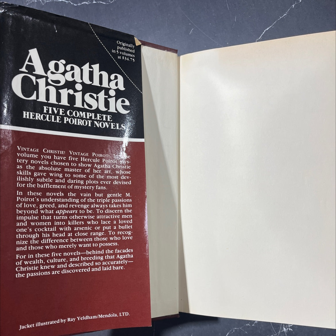 agatha christie five complete hercule poirot novels book, by agatha christie, 1980 Hardcover image 4