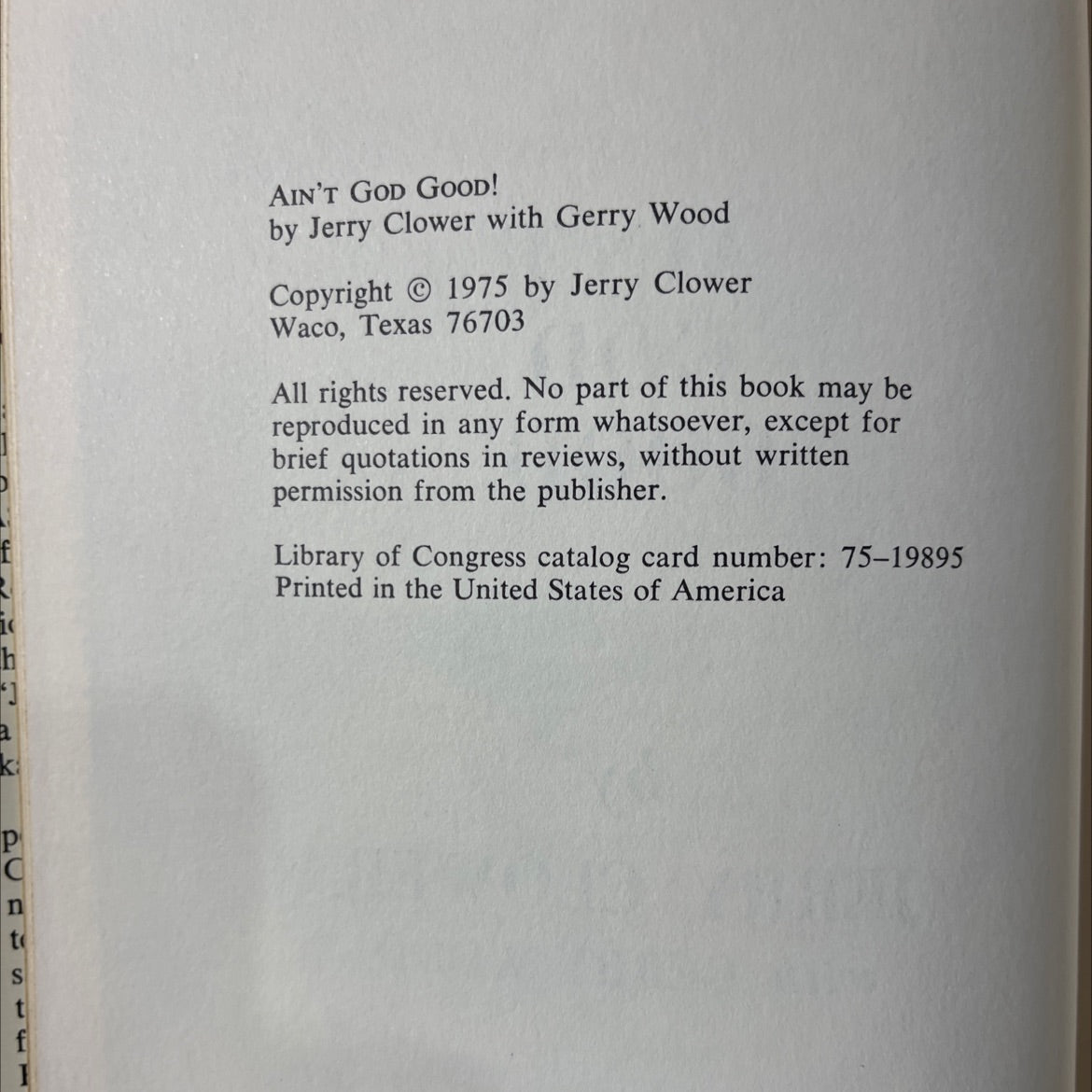 ain't god good! book, by jerry clower, 1975 Hardcover image 3