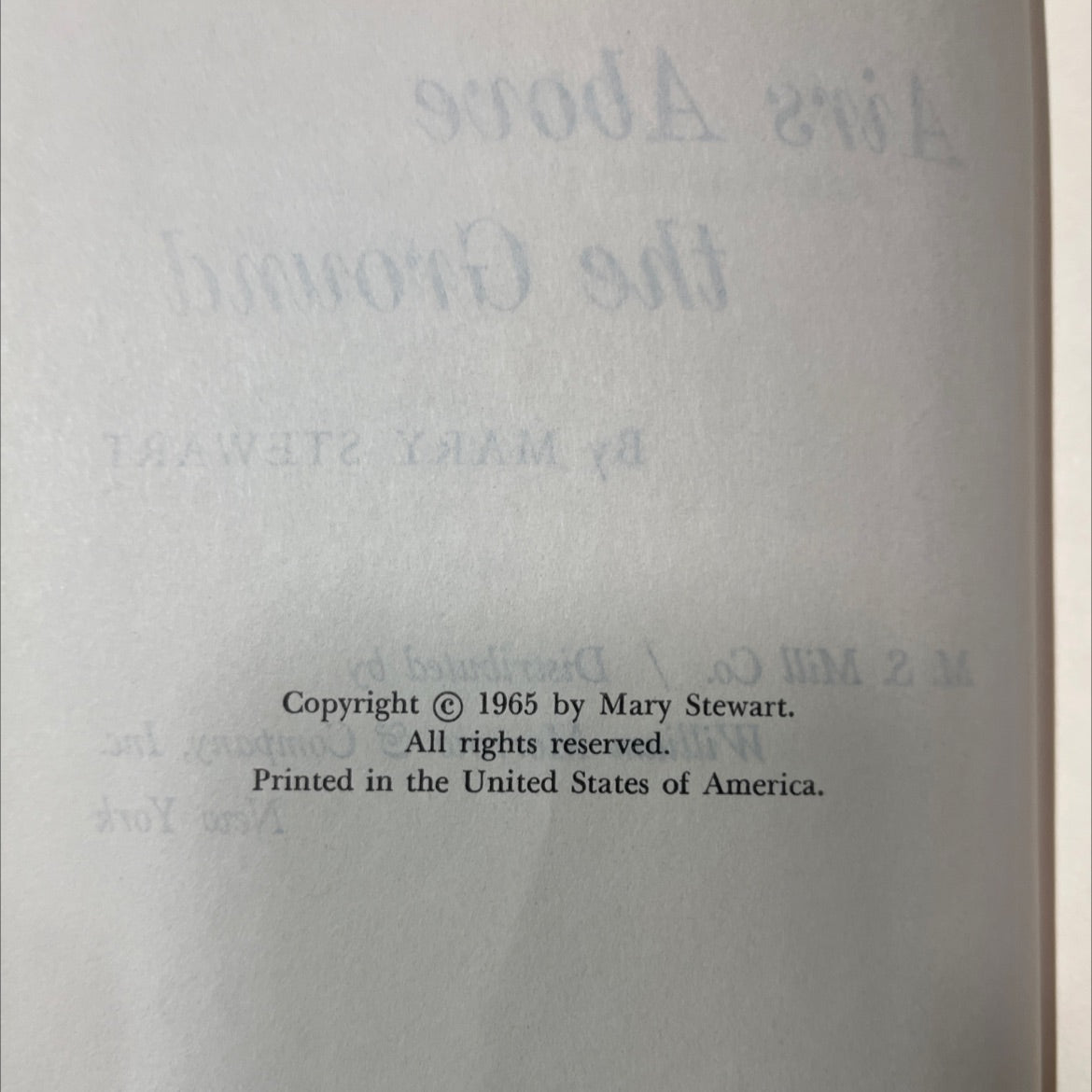 airs above the ground book, by mary stewart, 1965 Hardcover image 3