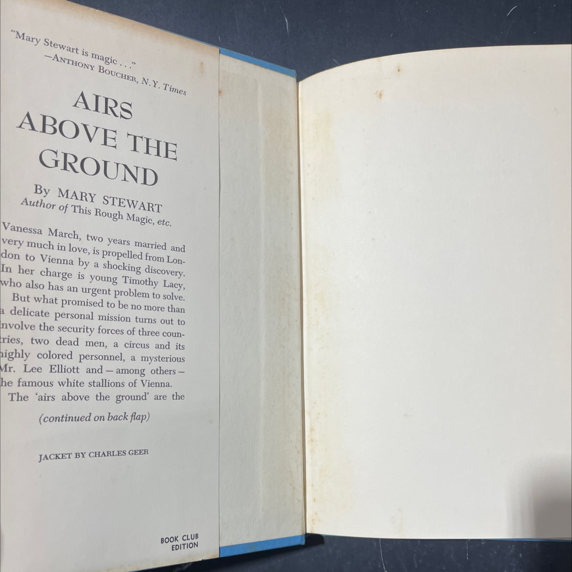 airs above the ground book, by mary stewart, 1965 Hardcover image 4
