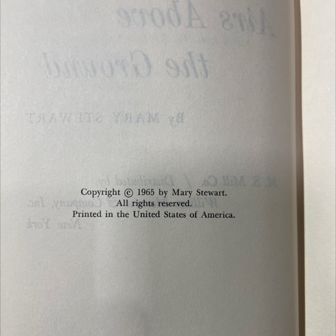 airs above the ground book, by mary stewart, 1965 Hardcover image 3