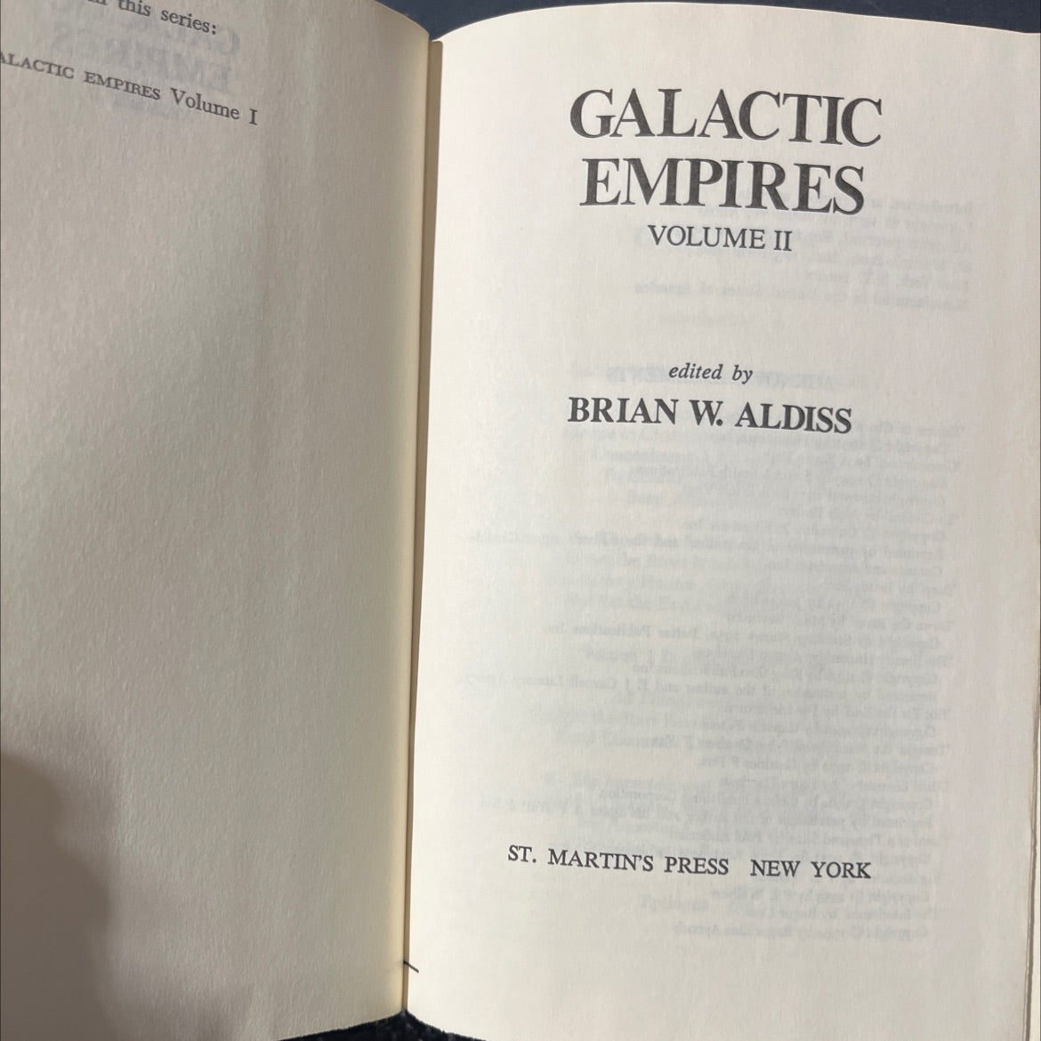 alactic empires volume i galactic empires volume ii book, by brian w. aldiss, 1976 Hardcover image 2