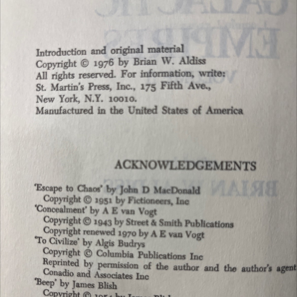 alactic empires volume i galactic empires volume ii book, by brian w. aldiss, 1976 Hardcover image 3