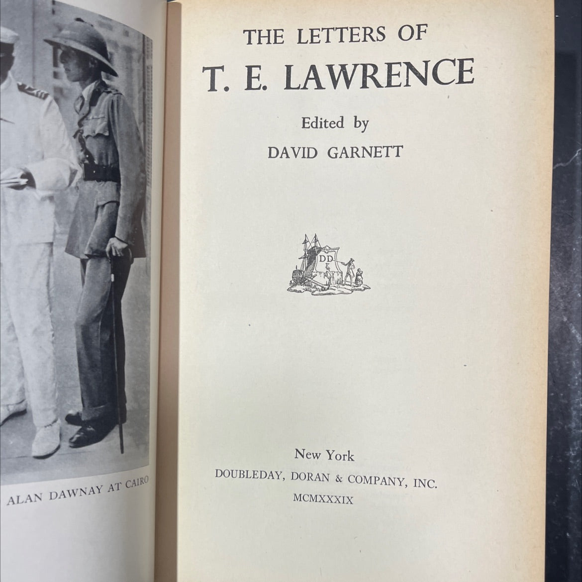 alan dawnay at cairo the letters of t. e. lawrence book, by t. e. lawrence, 1939 Hardcover image 2