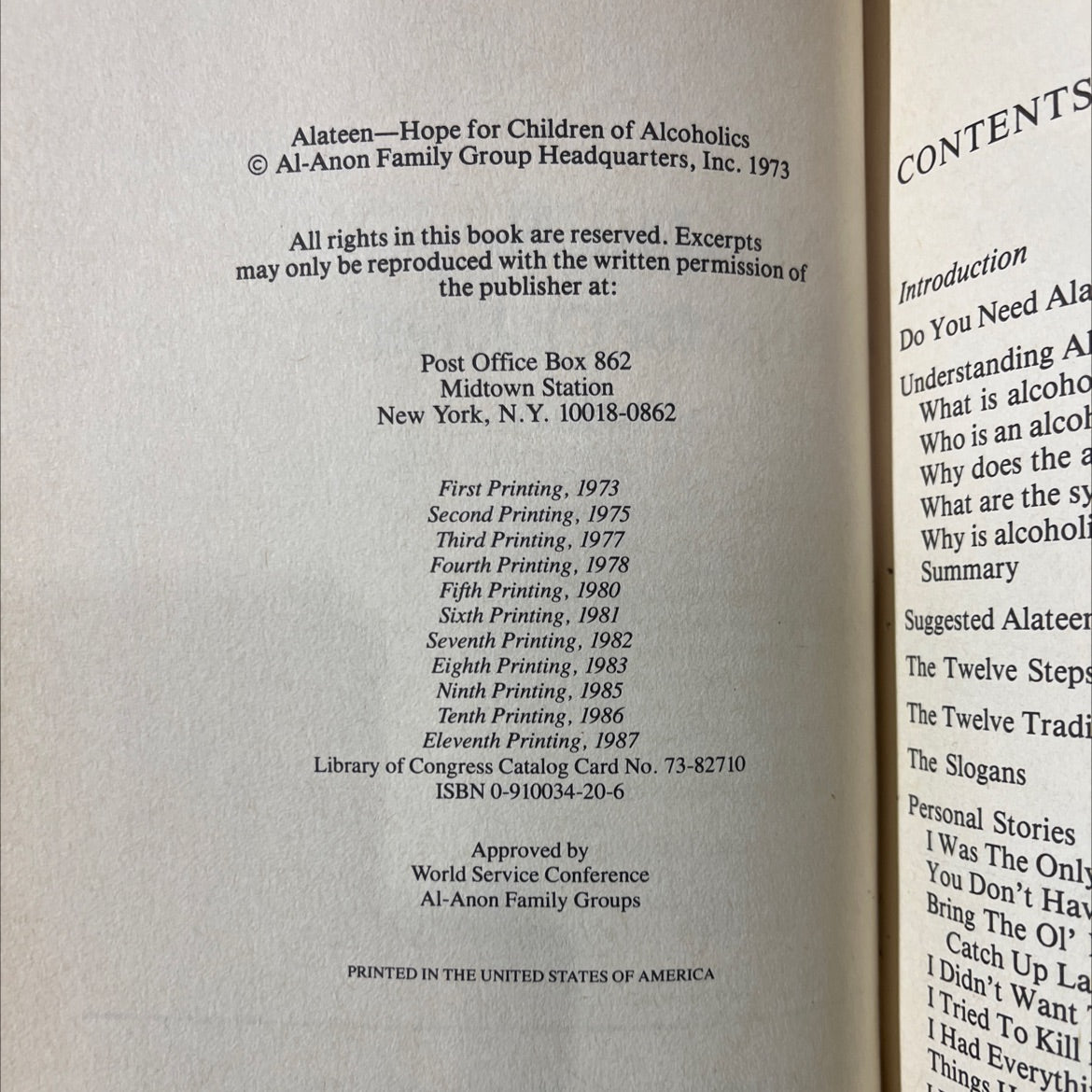 alateen hope for children of alcoholics book, by Anon, 1987 Hardcover image 3