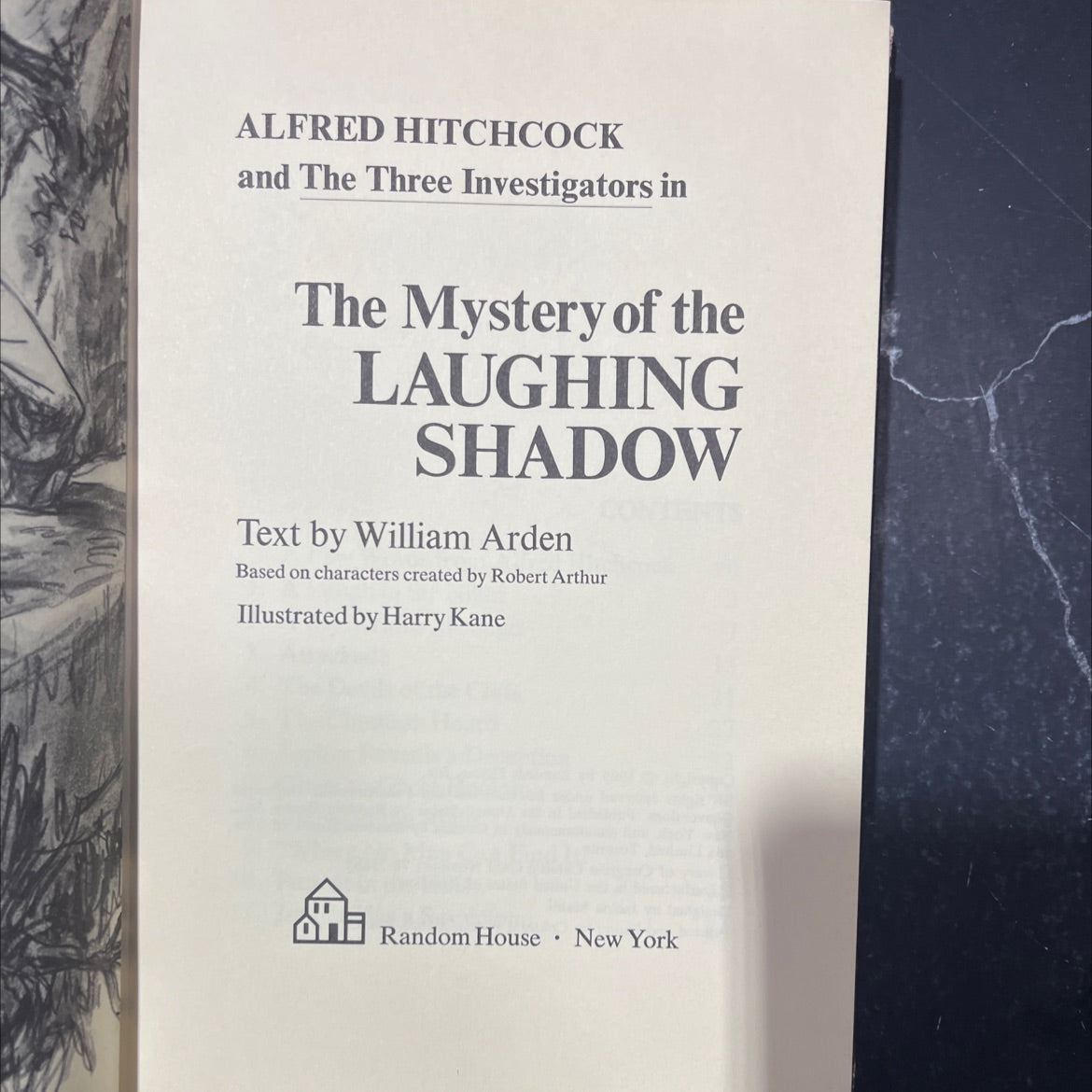 alfred hitchcock and the three investigators in the mystery of the laughing shadow book, by william arden, 1969 image 2