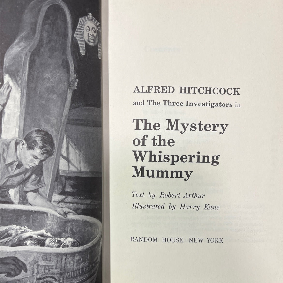 alfred hitchcock and the three investigators in the mystery of the whispering mummy book, by robert arthur, 1965 image 2