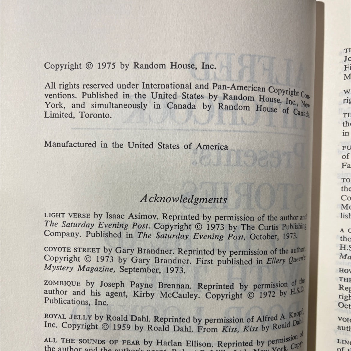 alfred hitchcock presents: stories to be read with the door locked book, by unknown, 1975 Hardcover image 3