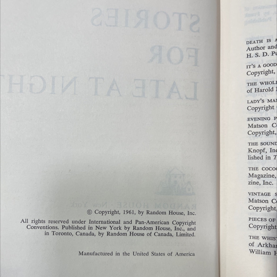 alfred hitchcock presents stories for late at night book, by harold john collier, 1961 Hardcover image 3