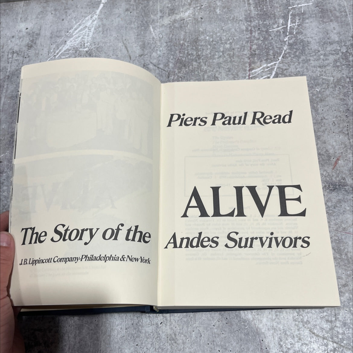 alive: the story of the andes survivors book, by piers paul read, 1974 Hardcover image 2