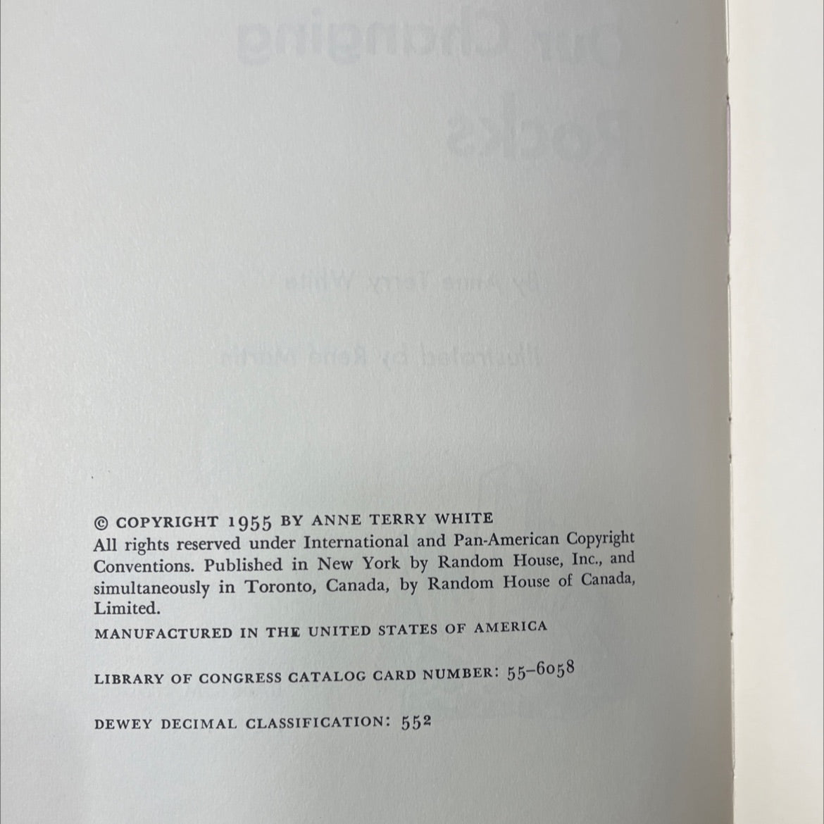 all about our changing rocks book, by Anne Terry White, 1955 Hardcover image 3