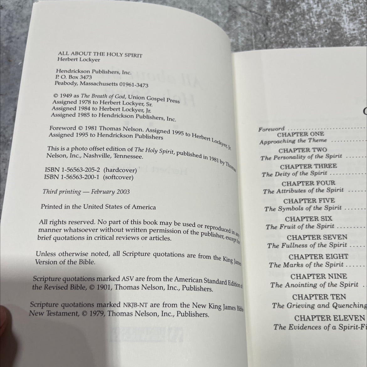 all about the holy spirit book, by herbert lockyer, 2003 Hardcover image 3