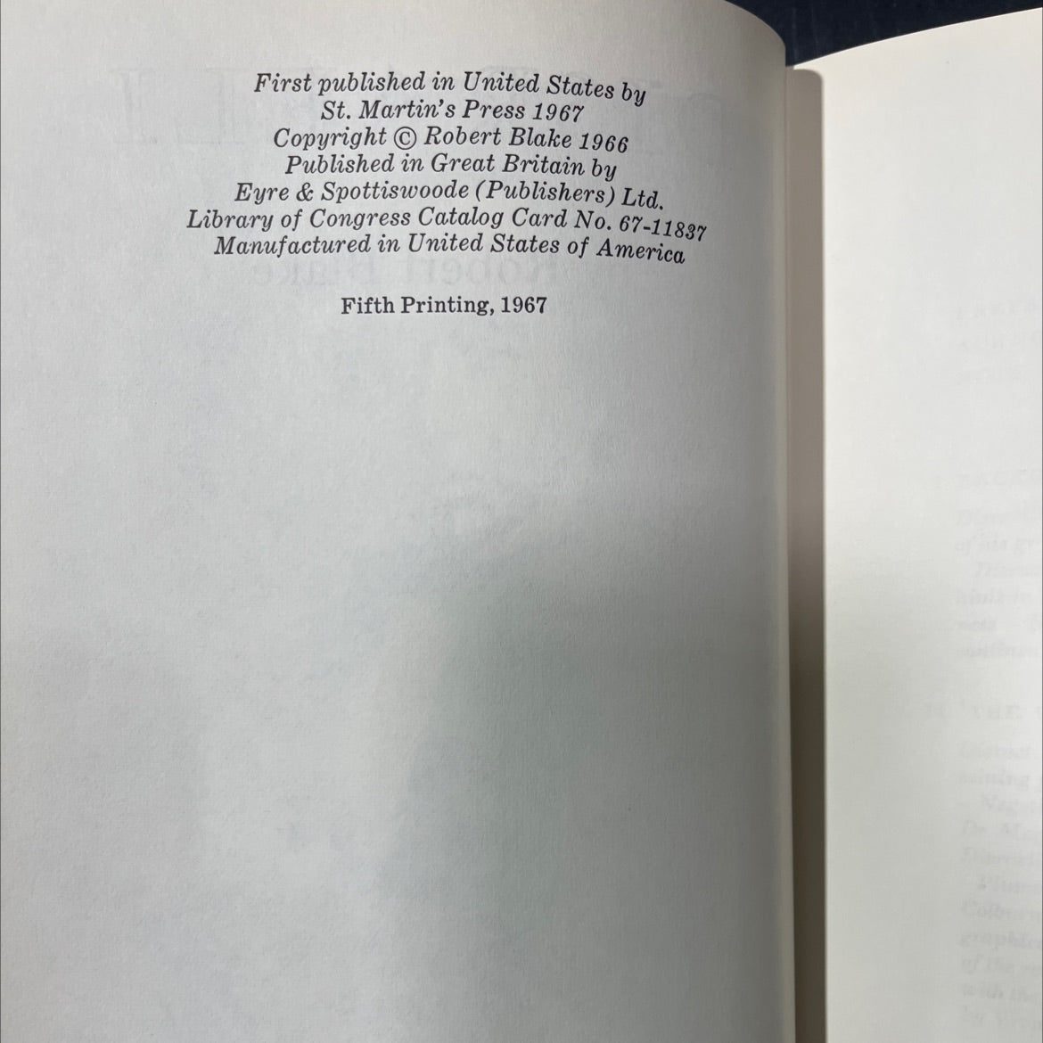 all disraeli book, by Robert Blake, 1967 Hardcover image 3