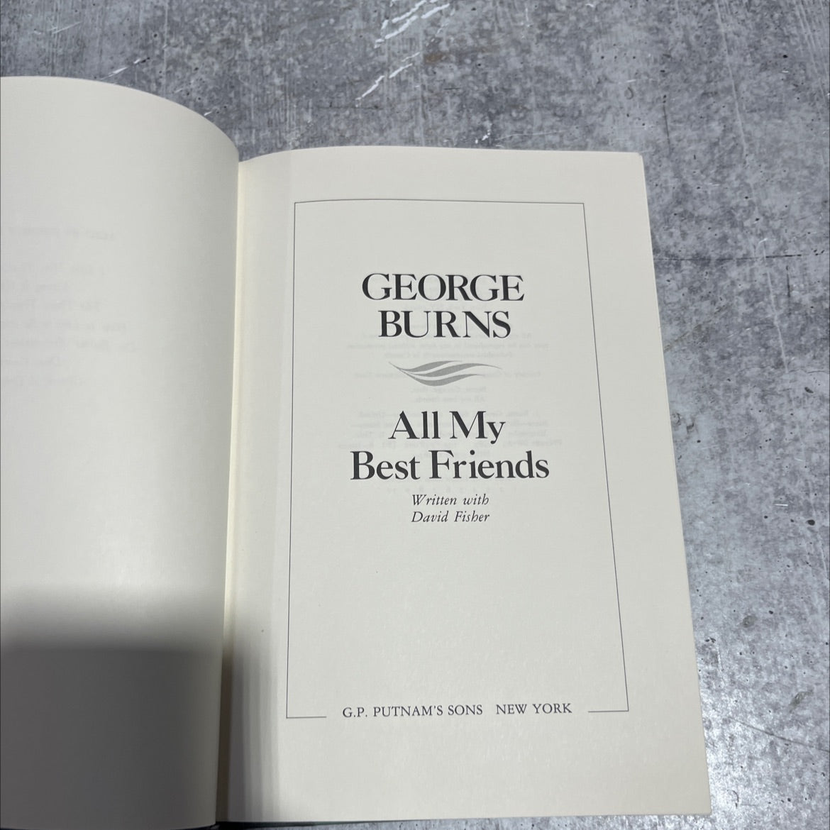 all my best friends book, by george burns, 1989 Hardcover image 2