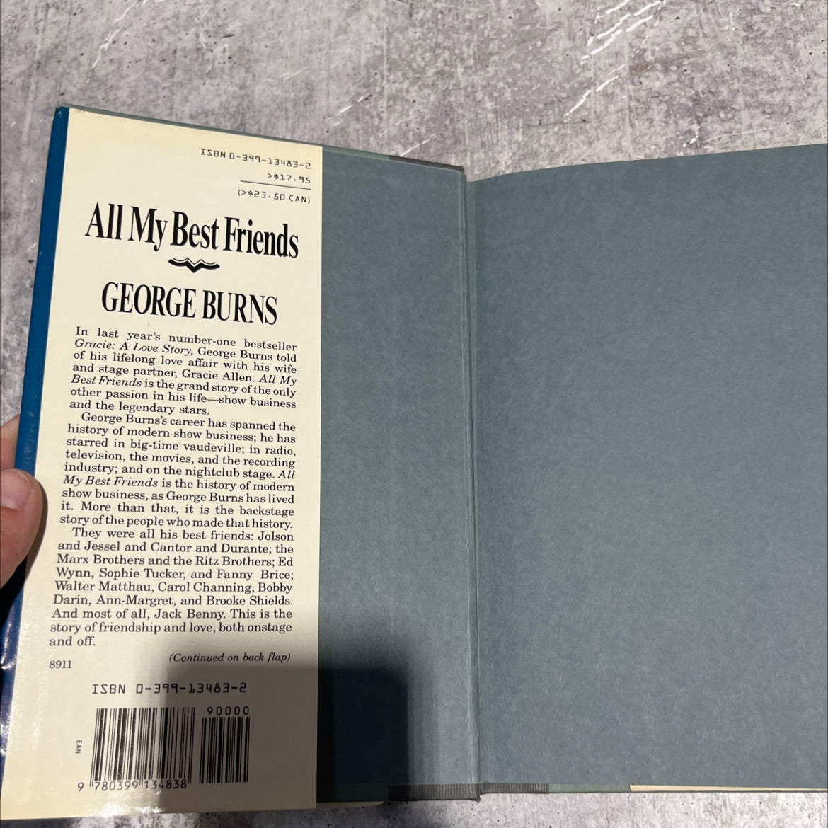 all my best friends book, by george burns, 1989 Hardcover image 4