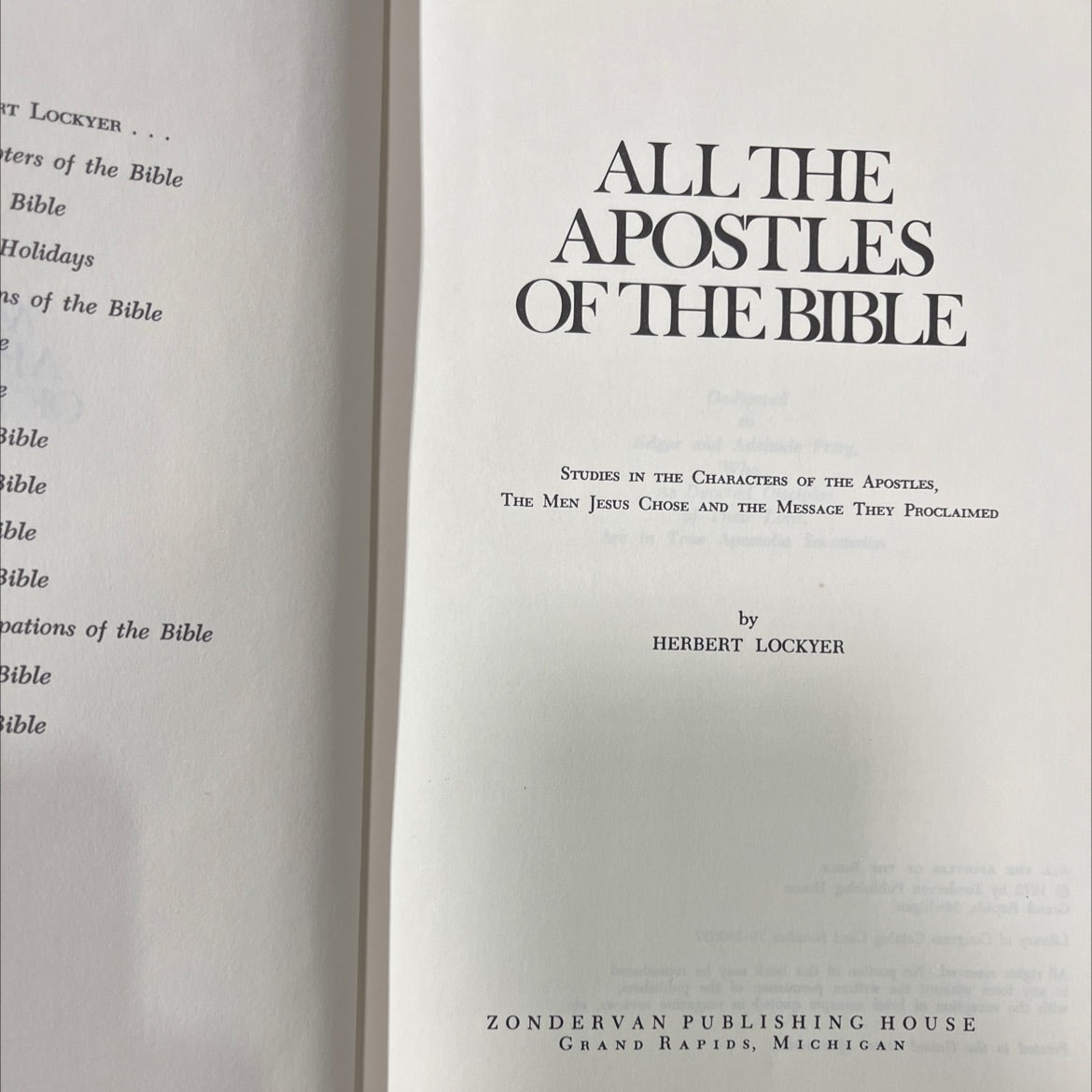 all the apostles of the bible book, by herbert lockyer, 1972 Hardcover image 2