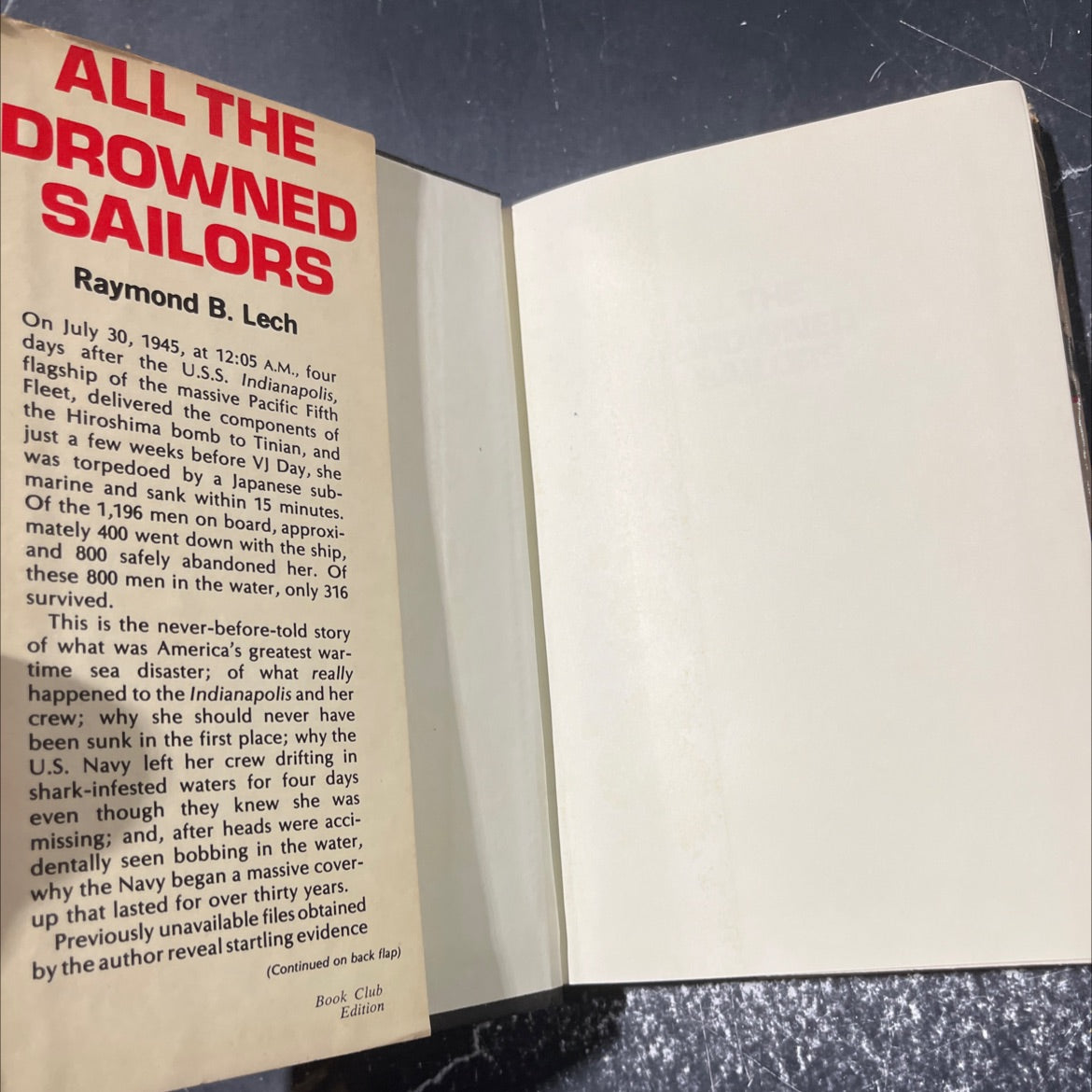 all the drowned sailors book, by raymond b. lech, 1982 Hardcover image 4