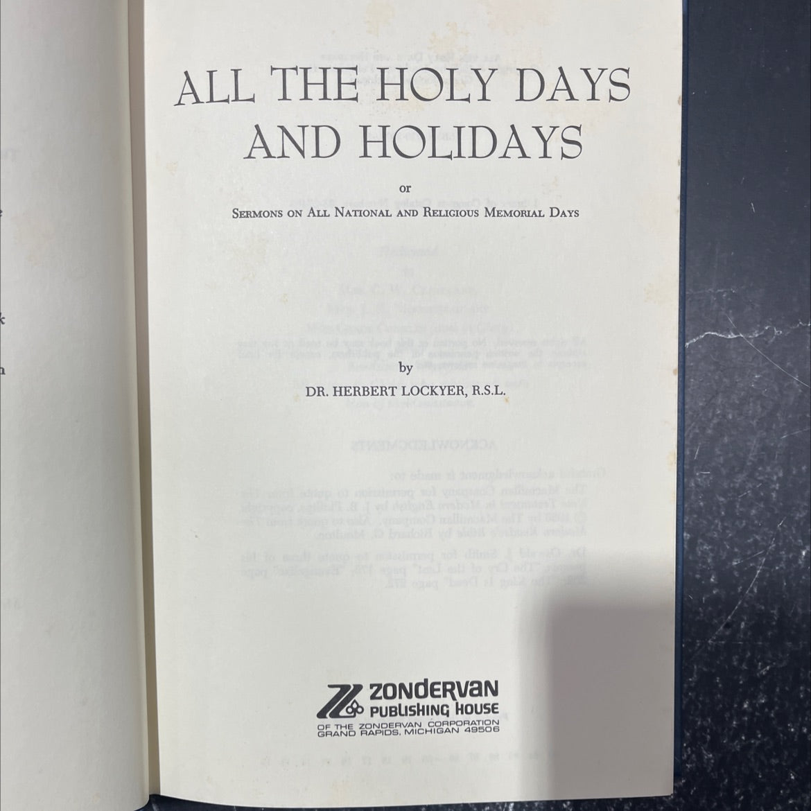 all the holy days and holidays or sermons on all national and religious memorial days book, by dr. herbert lockyer, image 2