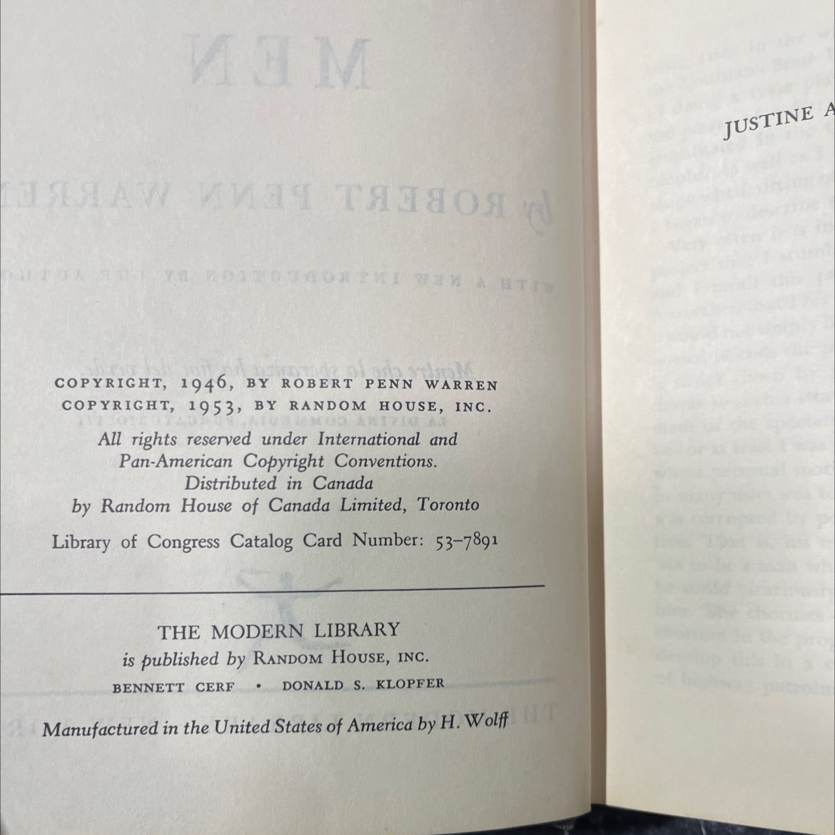 all the king's men book, by robert penn warren, 1953 Hardcover image 3