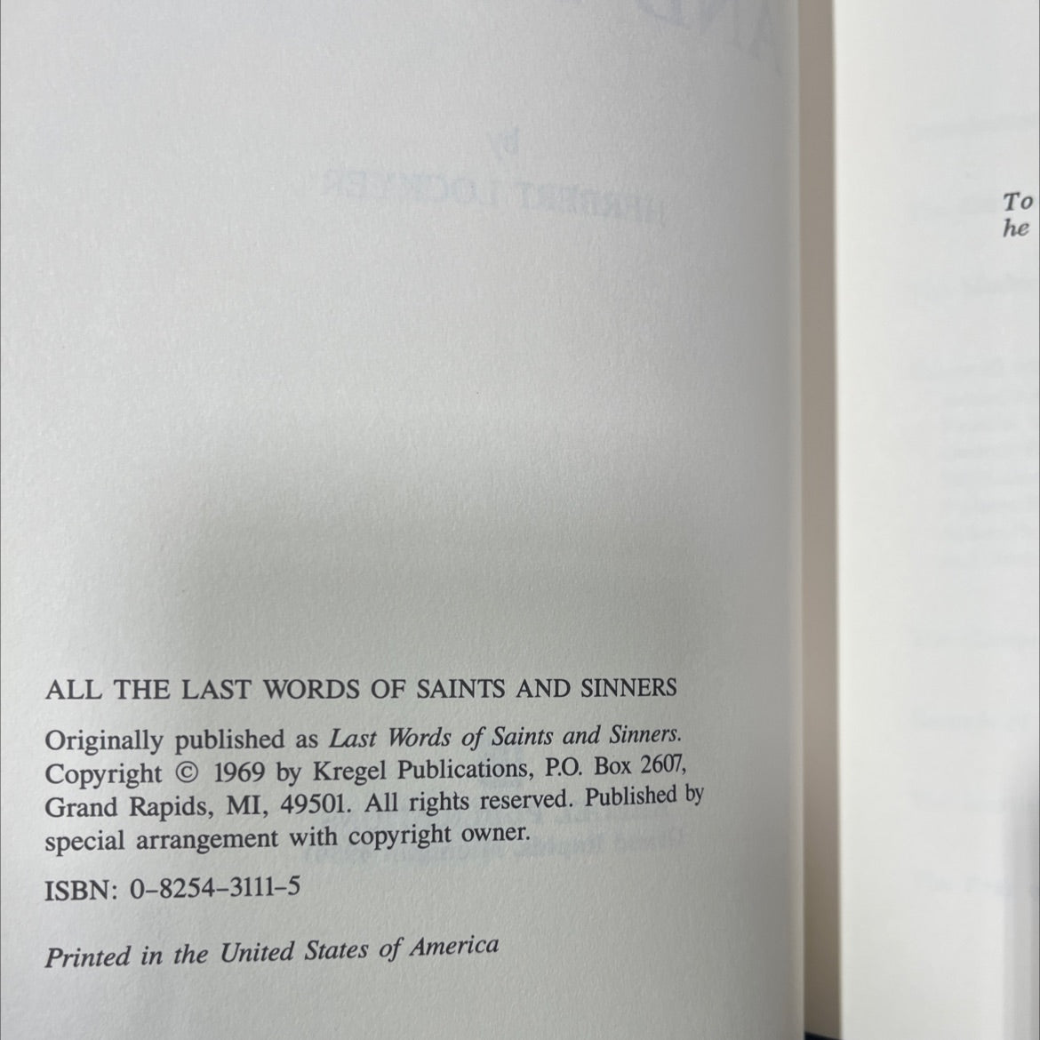 all the last words of saints and sinners book, by herbert lockyer, 1969 Hardcover image 3