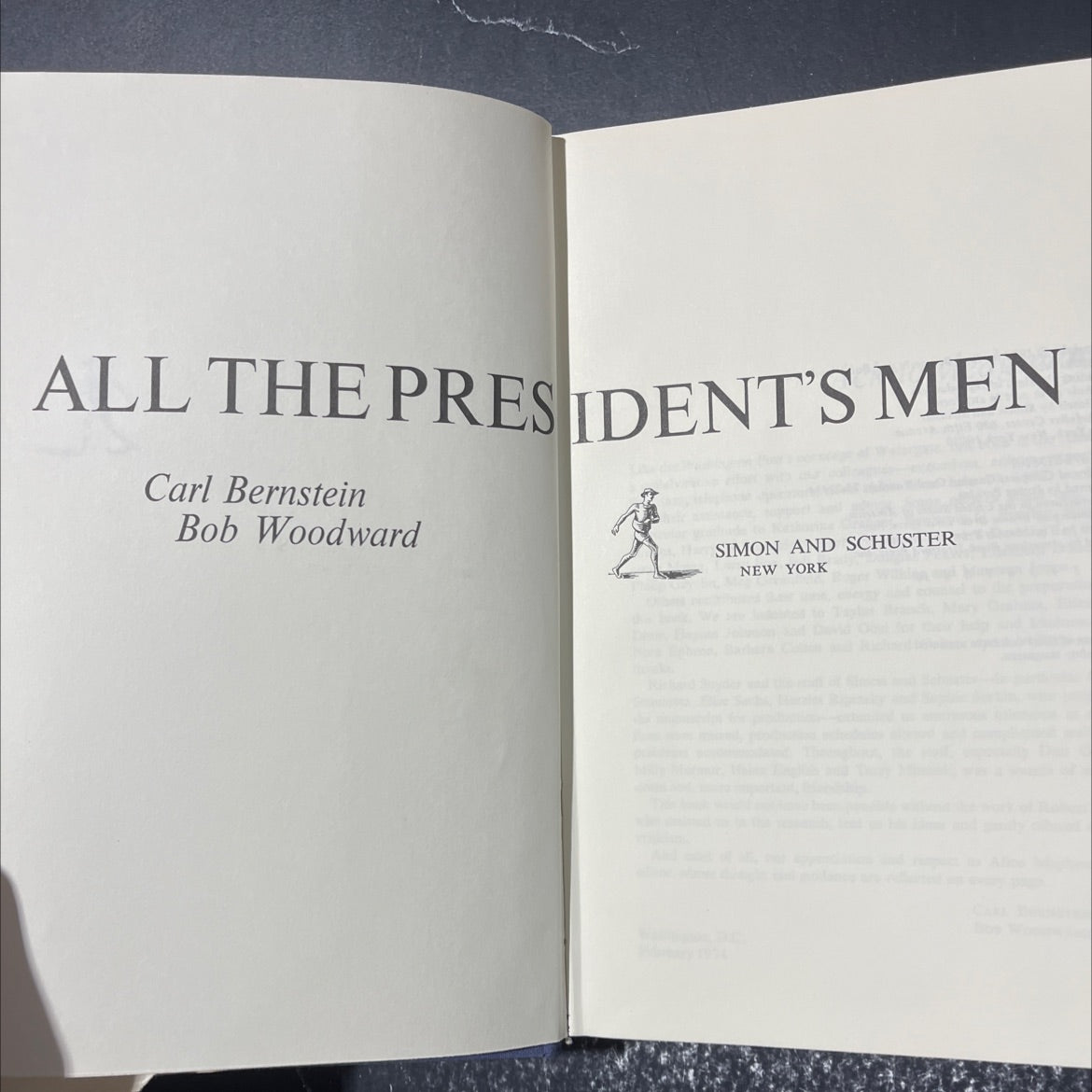 all the president's men book, by Carl Bernstein, Bob Woodward, 1974 Hardcover image 2