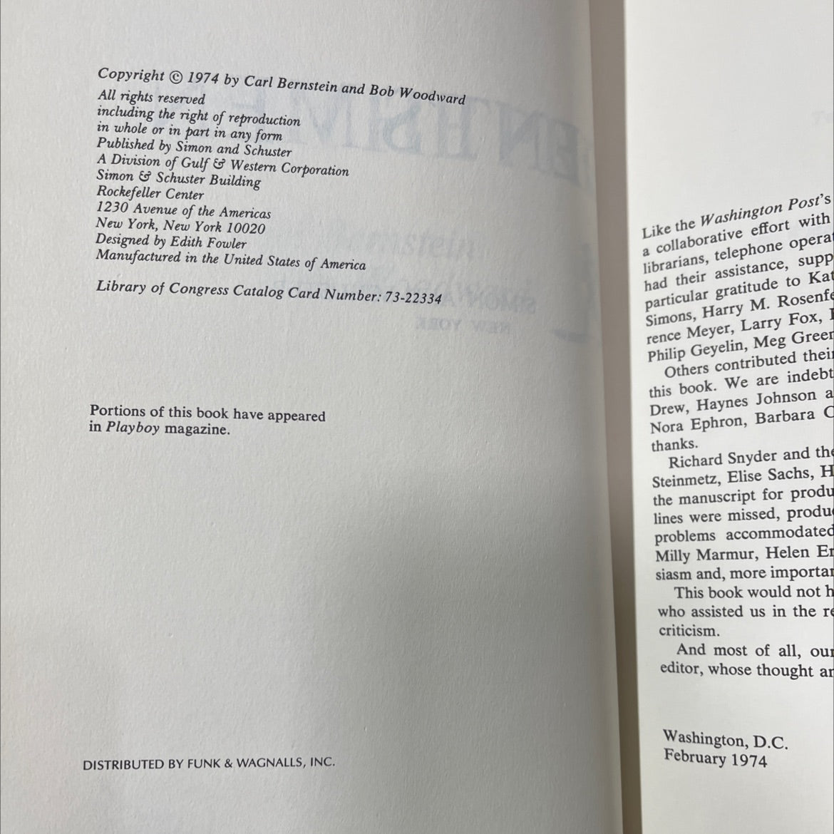 all the president's men book, by Carl Bernstein, Bob Woodward, 1974 Hardcover image 3