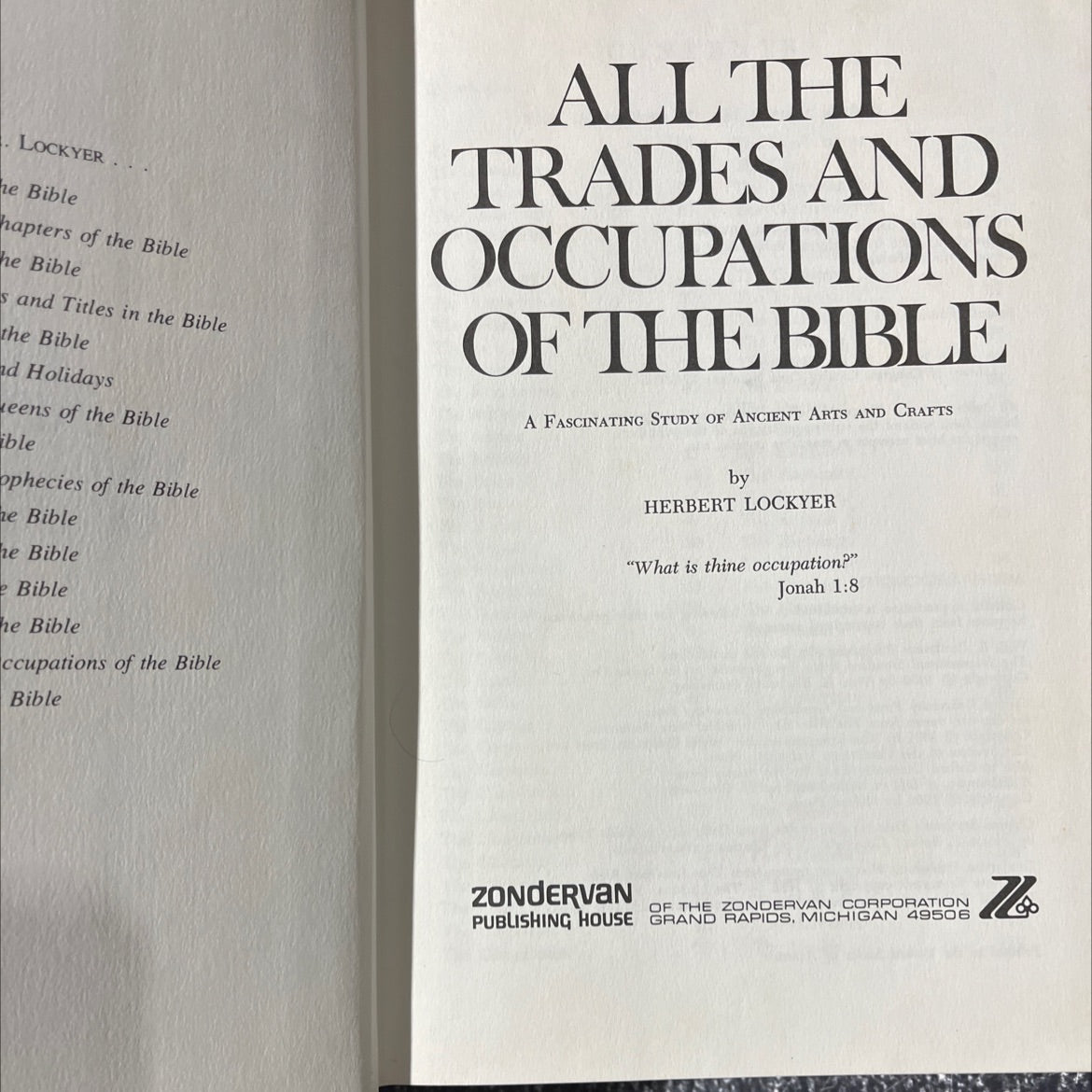 all the trades and occupations of the bible book, by herbert lockyer, 1976 Hardcover image 2