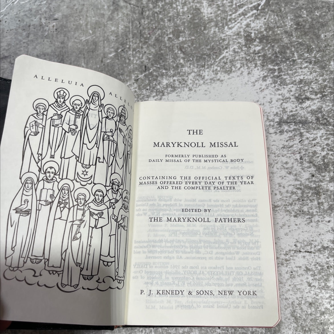 alleluia allelu the maryknoll missal formerly published as daily missal of the mystical body book, by M. Magsan, 1966 image 2