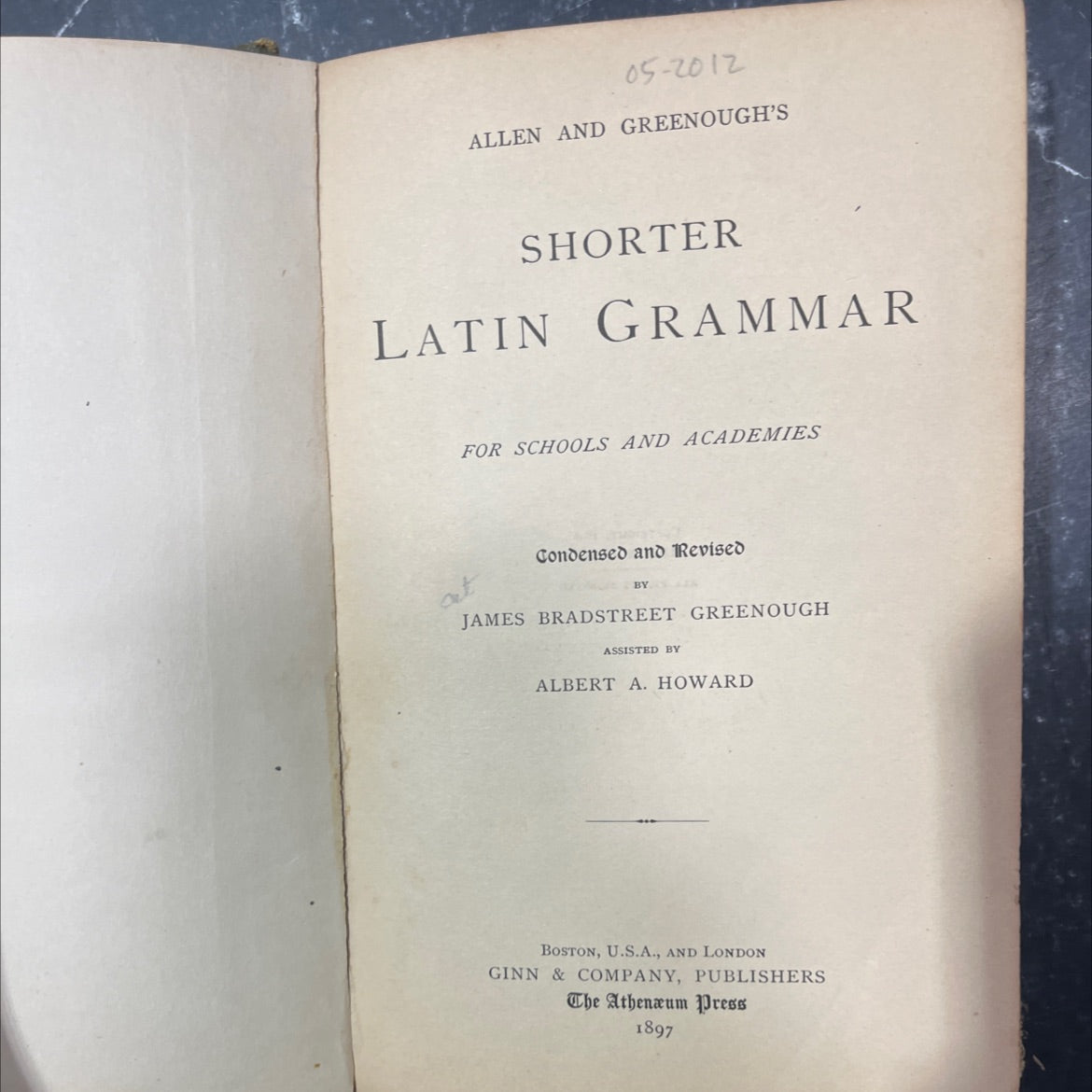 allena and greenough's shorter latin grammar for schools and academies book, by a james bradstreet greenough, 2012 image 2