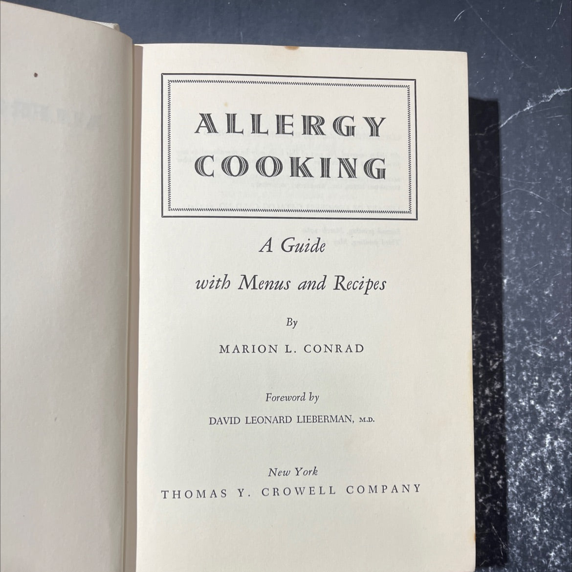 allergy cooking a guide with menus and recipes book, by marion l. conrad, 1962 Hardcover image 2